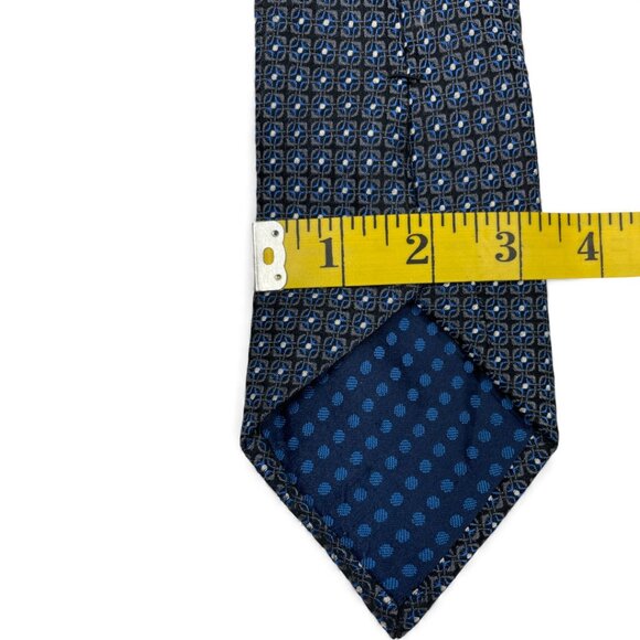 Perry Ellis Silk Tie Geometric Blue Tall Long 3.5" x 70" - Picture 6 of 6